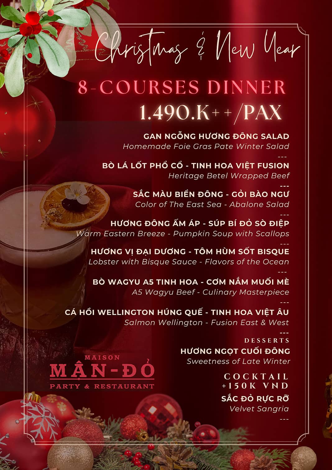 Maison Mận-Đỏ Set Menu giáng sinh